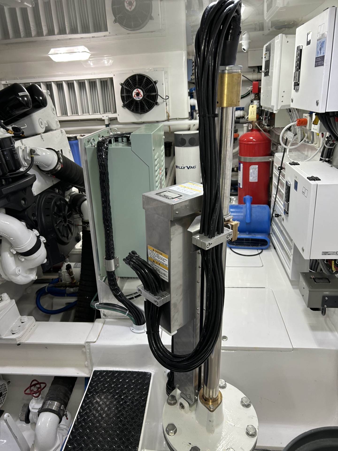 Large-yacht machinery-space electrical and systems equipment