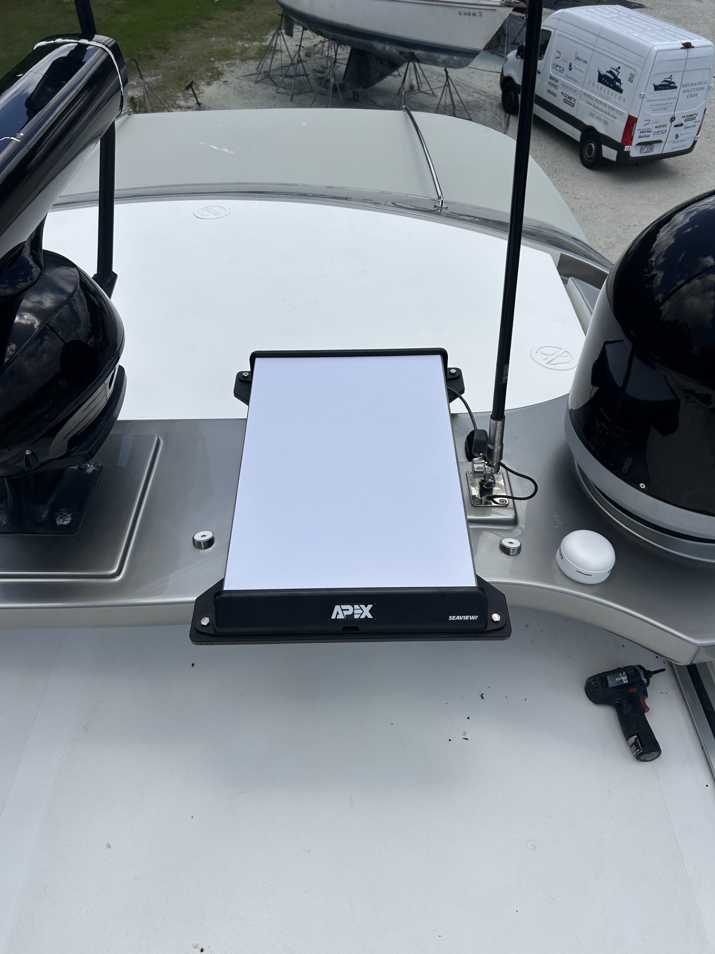 Purpose-built Seaview electronics mounting integrated into a vessel